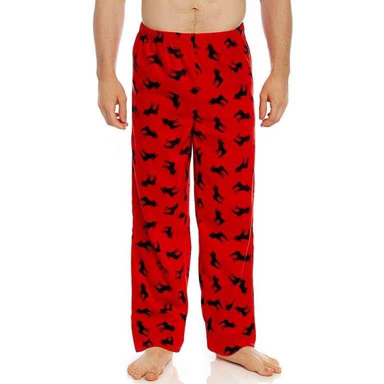 Leveret Mens Fleece Sleep Pants Black Moose Medium Walmart