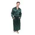 thumbnail image 1 of Leveret Mens Robe Christmas Satin Robe Robe Beige Size XX-Large, 1 of 8