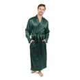 thumbnail image 1 of Leveret Mens Robe Christmas Satin Robe Robe Black Size XXX-Large, 1 of 8