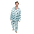 thumbnail image 1 of Leveret Mens Satin Pajamas Christmas 2 Piece Pajama Set Size Small-XXX-Large) (Owl, XXX-Large), 1 of 1