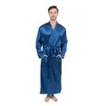 thumbnail image 1 of Leveret Mens Satin Robe Christmas Robe (Size Small-XXX-Large) (Blue, X-Large), 1 of 1