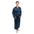 thumbnail image 1 of Leveret Mens Satin Robe Christmas Robe (Size Small-XXX-Large) (Navy, XX-Large), 1 of 1