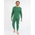 thumbnail image 1 of Leveret Mens Two Piece Cotton Pajamas Bunny Green L, 1 of 5