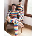 thumbnail image 1 of Leveret Mens Two Piece Cotton Pajamas Colorful Boy Stripes L, 1 of 1