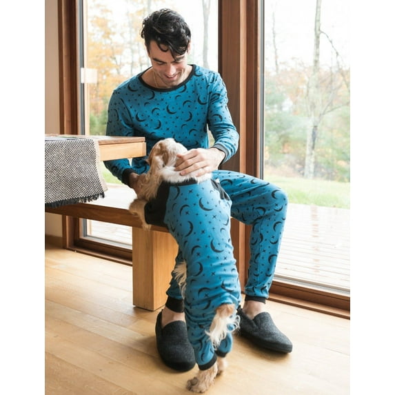 Leveret Mens Two Piece Cotton Pajamas Moon XL