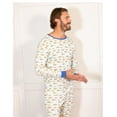 thumbnail image 1 of Leveret Mens Two Piece Cotton Pajamas Rainbow Blue S, 1 of 1