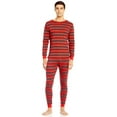 thumbnail image 1 of Leveret Mens Two Piece Cotton Pajamas Red & Grey Stripes M, 1 of 2