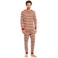thumbnail image 1 of Leveret Mens Two Piece Cotton Pajamas Red White & Green Stripes M, 1 of 2