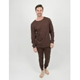 thumbnail image 1 of Leveret Mens Two Piece Cotton Pajamas Solid Brown L, 1 of 1