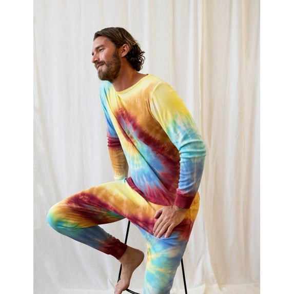 Leveret Mens Two Piece Cotton Pajamas Swirl Boy Tiedye XL