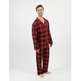 thumbnail image 1 of Leveret Mens Two Piece Flannel Pajamas Black & Red Plaid L, 1 of 8