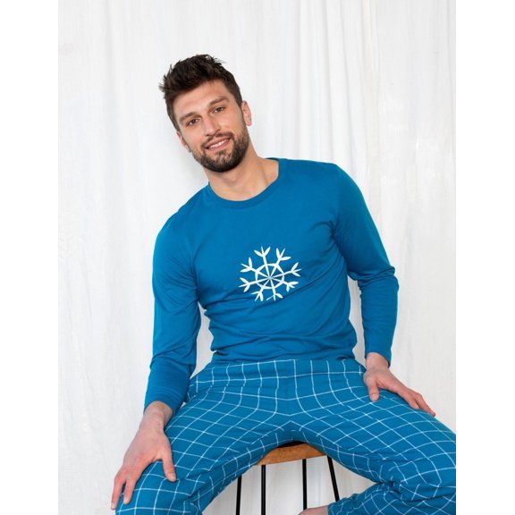 Leveret Mens Two Piece Poly Top Flannel Pants Snowflake XXX-Large