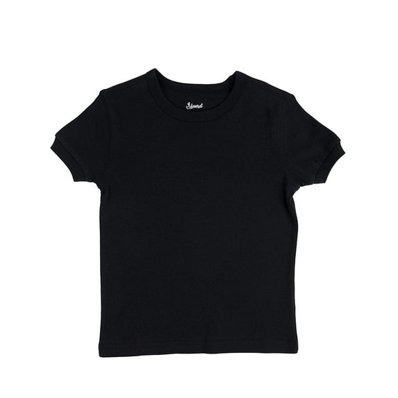 Leveret Short Sleeve Top Boys Girls Kids T-Shirt 100% Cotton (Black,Size 5 Years)