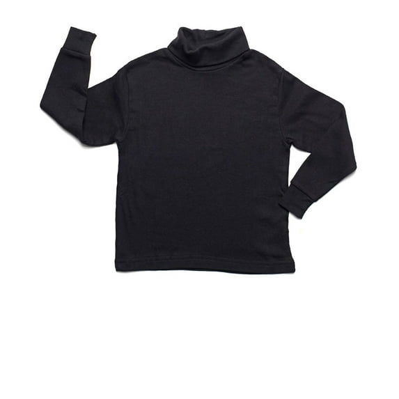 Leveret Solid Turtleneck 100% Cotton (2 Toddler, Black)