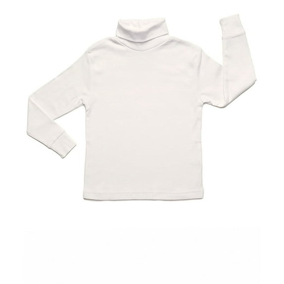 Leveret Solid Turtleneck 100% Cotton (3 Toddler, Off White)