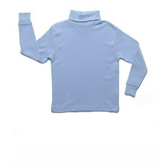 Leveret Solid Turtleneck 100% Cotton (4 Toddler, Light Blue)