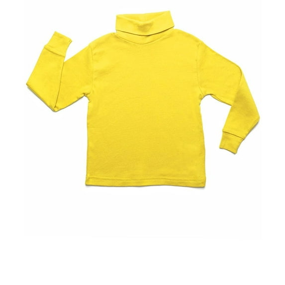 Leveret Solid Turtleneck 100% Cotton (4 Toddler, Yellow)