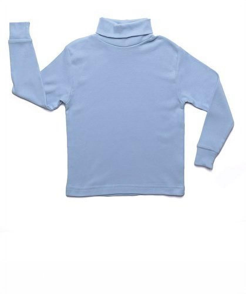 Leveret Solid Women's Turtleneck 100% Cotton in Light Blue (Size 5