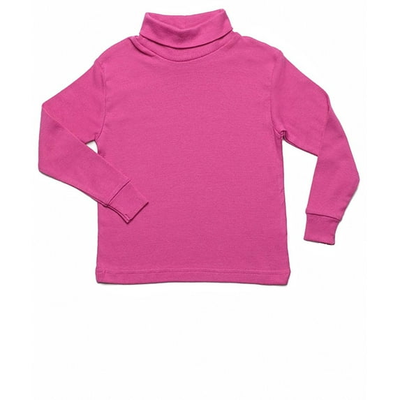 Leveret Solid Turtleneck 100% Cotton (6 Years, Magenta)