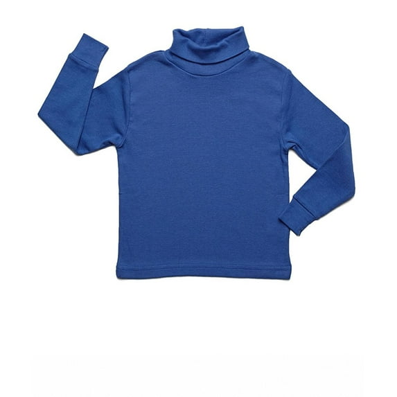 Leveret Solid Turtleneck 100% Cotton (6 Years, Royal Blue)