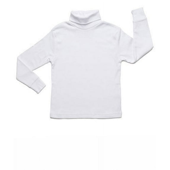 Leveret Solid Turtleneck 100% Cotton (7 Years, White)