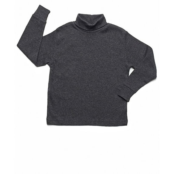 Leveret Solid Turtleneck 100% Cotton (8 Years, Dark Grey)