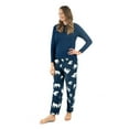 thumbnail image 1 of Leveret Womens Cotton Top and Fleece Pant Pajamas Bear XS, 1 of 3