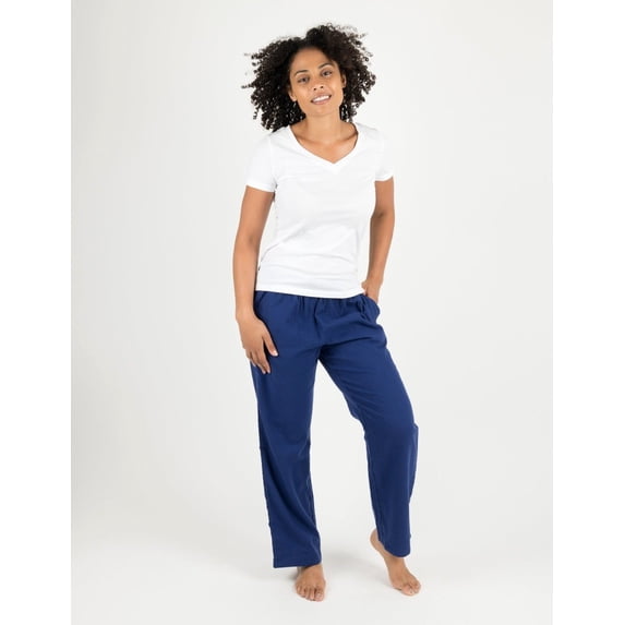 Leveret Womens Flannel Pants Navy Small