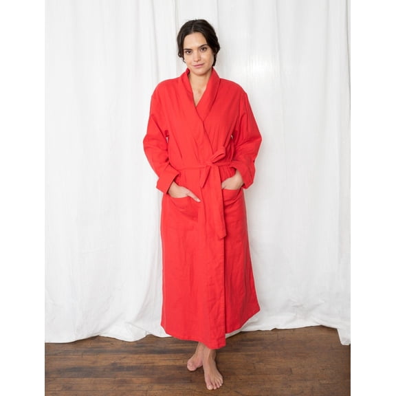Leveret Womens Flannel Robe Red M