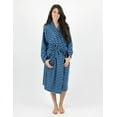 thumbnail image 1 of Leveret Womens Fleece Robe Blue & Navy L/XL, 1 of 10