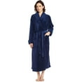 thumbnail image 1 of Leveret Womens Fleece Robe Navy XL/XXL, 1 of 10
