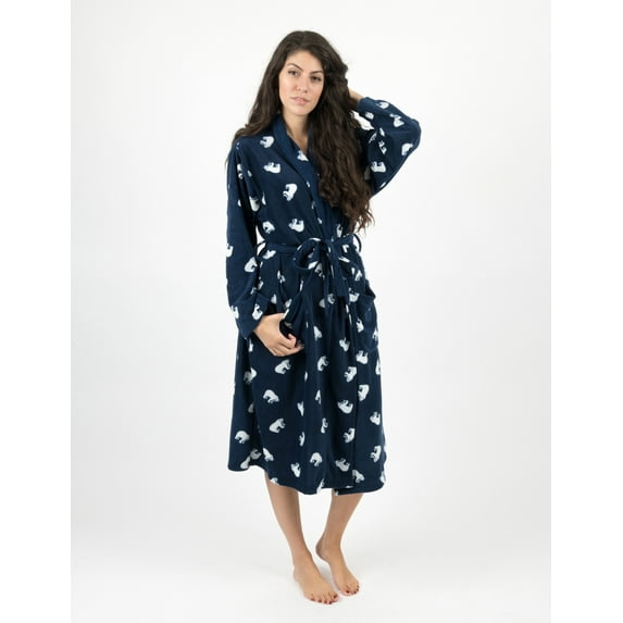 Leveret Womens Fleece Robe Polar Bear L/XL
