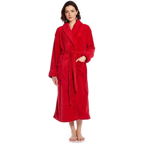 Leveret Womens Fleece Robe Red XL/XXL