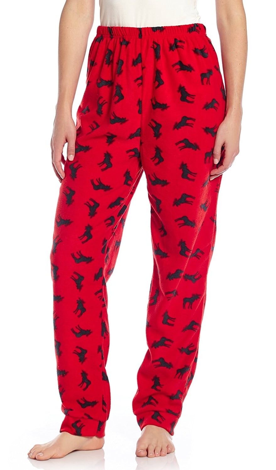 Leveret Womens Pajama Pants Fleece Lounge Sleep Pj Bottoms (Moose