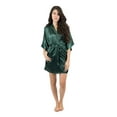 thumbnail image 1 of Leveret Womens Robe Christmas Satin Robe Green Size X-Large, 1 of 10