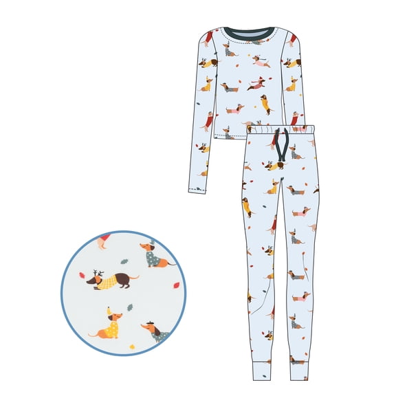 Leveret Womens Two Piece Bamboo Pajamas Dogs Medium