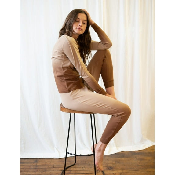 Leveret Womens Two Piece Cotton Pajamas Beige Tiedye XL