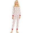 thumbnail image 1 of Leveret Womens Two Piece Cotton Pajamas Reindeer Red and White S, 1 of 4