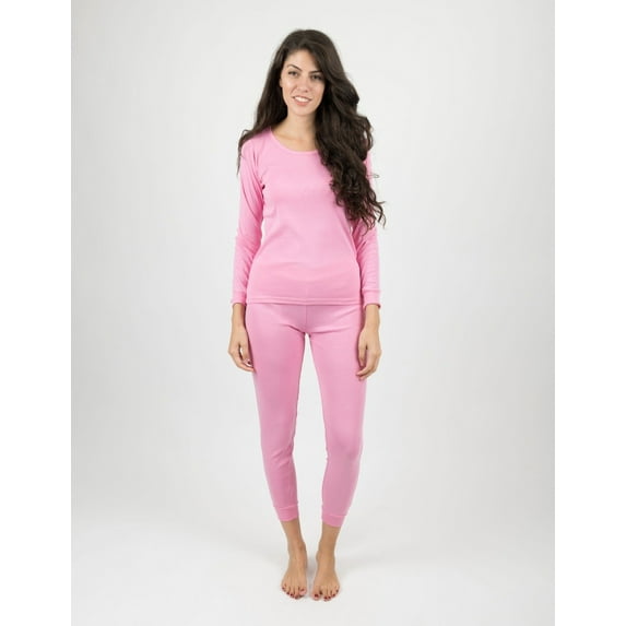 Leveret Womens Two Piece Cotton Pajamas Solid Pink XL