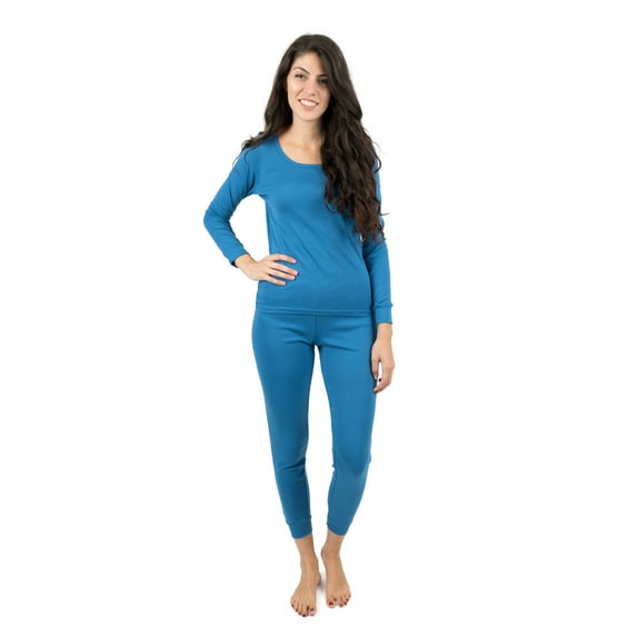 Leveret Womens Two Piece Cotton Pajamas Solid Teal S