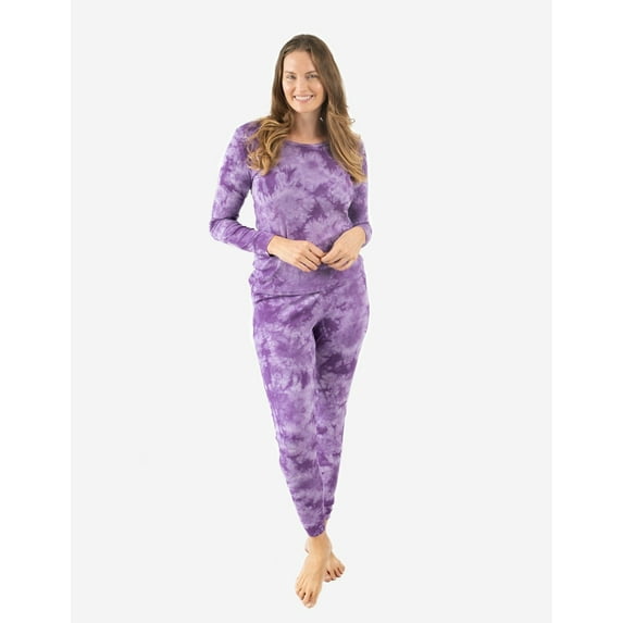 Leveret Womens Two Piece Cotton Pajamas Tie Dye Purple Mix XS