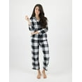 thumbnail image 1 of Leveret Womens Two Piece Flannel Pajamas Black & White Plaid L, 1 of 10