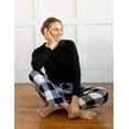thumbnail image 1 of Leveret Womens Two Piece Poly Top Flannel Pants Black Plaid X-Large, 1 of 1