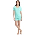 thumbnail image 1 of Leveret Womens Two Piece Short Cotton Pajamas Aqua M, 1 of 2