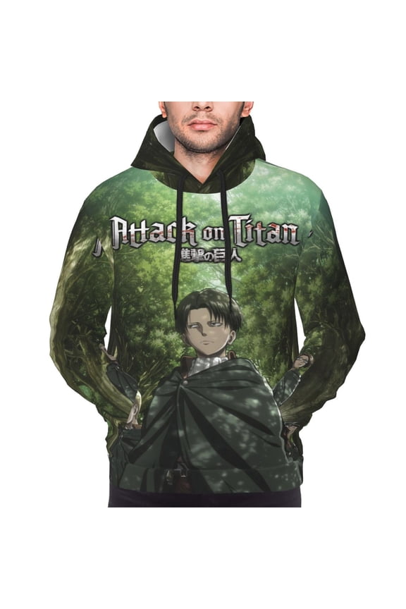 Levi Ackerman Hoodies For Men Hoodie Pullover Long Sleeve Hooded Sweatshirt With Pockets