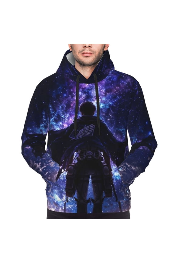 Levi Ackerman Hoodies For Men Hoodie Pullover Long Sleeve Hooded Sweatshirt With Pockets