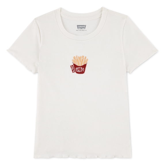 Levi Girls Graphic Rib Knit Short Sleeve Baby Tee, Sizes 4-16