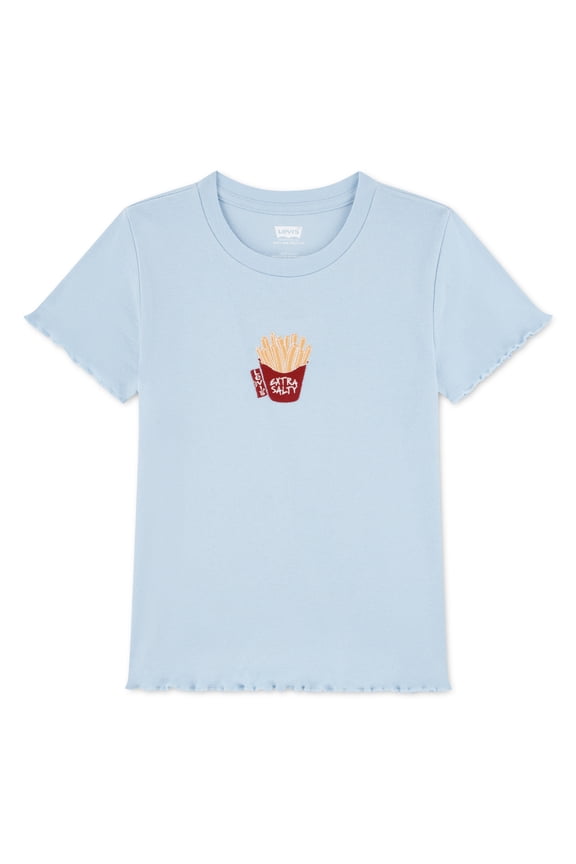 Levi Girls Graphic Rib Knit Short Sleeve Baby Tee, Sizes 4-16