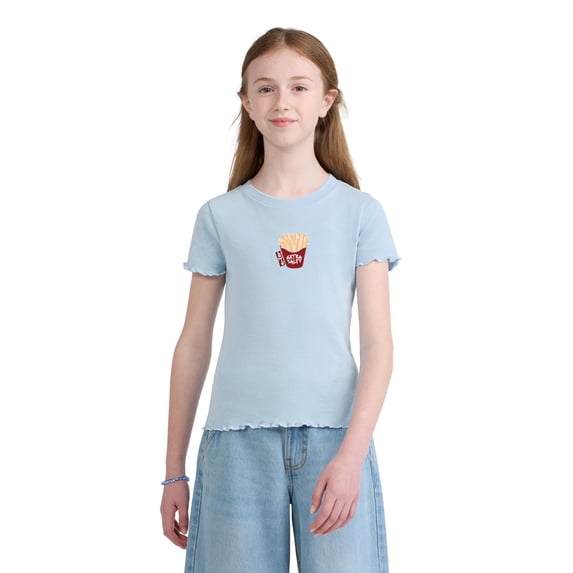 Levi Girls Graphic Rib Knit Short Sleeve Baby Tee, Sizes 4-16