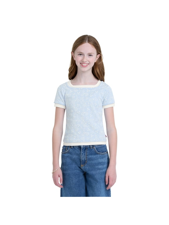 Levi Girls Layered Short Sleeve Top, Sizes 7-16